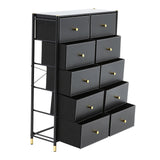 Tall 10 Drawer Storage Cabinet with Metal Frame