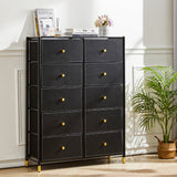 Tall 10 Drawer Storage Cabinet with Metal Frame
