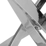 Modern Round Glass Coffee Table with Chrome Legs