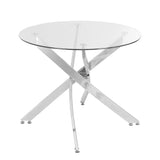 Modern Round Glass Coffee Table with Chrome Legs