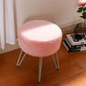 Round Plush Vanity Stool Padded Seat Metal Legs Dressing Table Chair