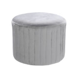 Round Flannel Footstool Modern Striped Ottoman Seat