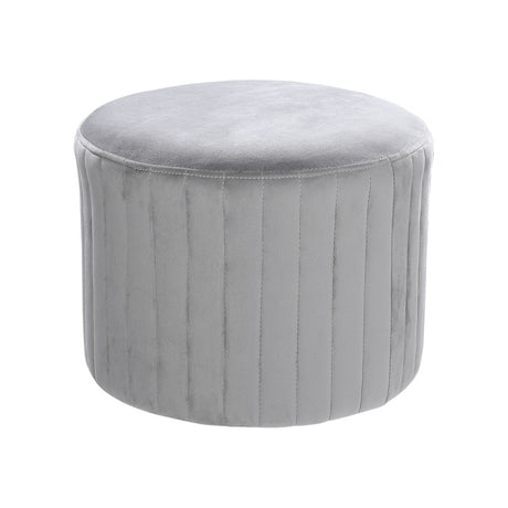 Round Flannel Footstool Modern Striped Ottoman Seat