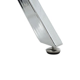 Square Tempered Glass End Table with Chrome Cross Legs