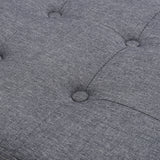 Linen Upholstered Footstool X Leg Design Multi Purpose Home Seat