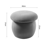 Velvet Mushroom Footstool Lightweight Floor Seat