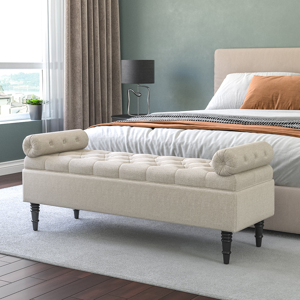 Luxury Flip Top Storage Bench with Hidden Compartment Plush Velvet Extra Seating