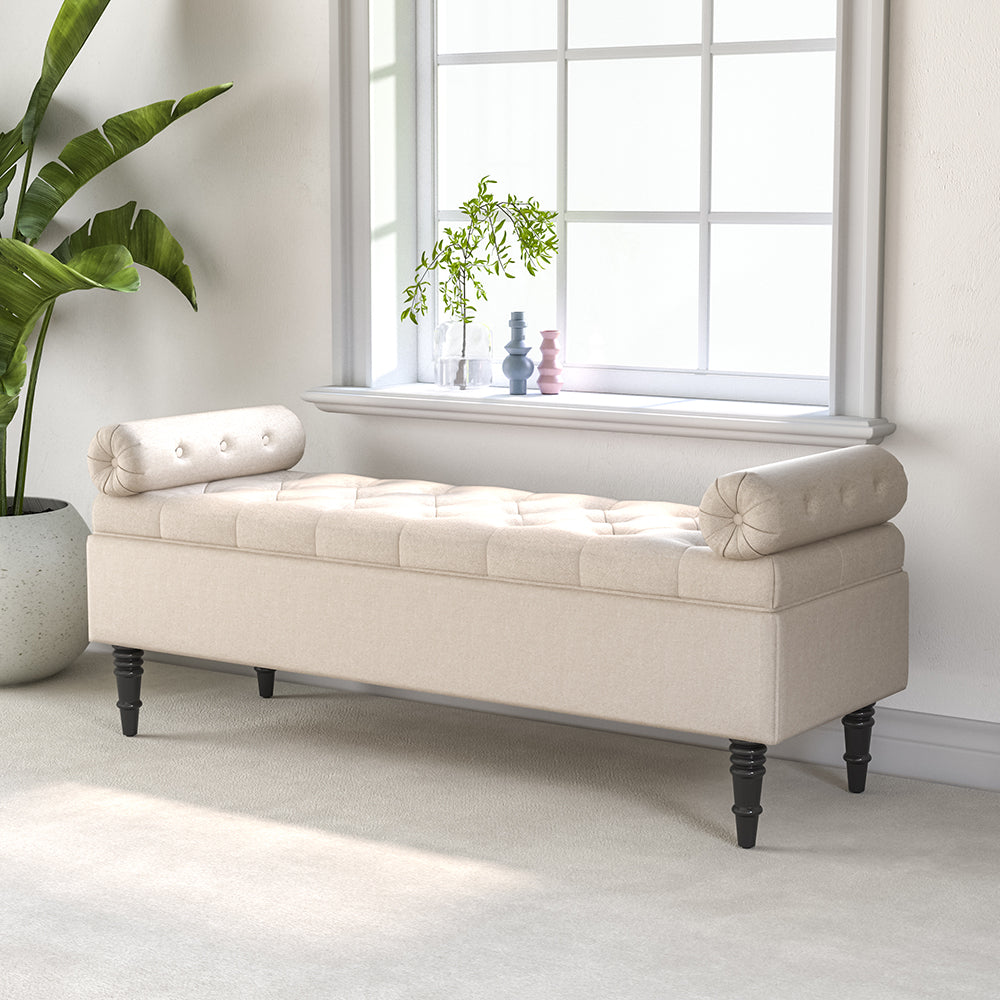 Luxury Flip Top Storage Bench with Hidden Compartment Plush Velvet Extra Seating