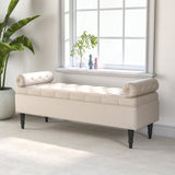Luxury Flip Top Storage Bench with Hidden Compartment Plush Velvet Extra Seating