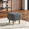 Modern Fabric Footstool Rubberwood Stool with Wooden Legs