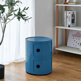2 Tier Cylindrical Drawer Storage Unit Bedside Table