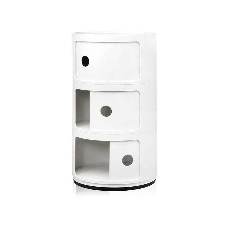 3 Tier Cylindrical Drawer Storage Unit Bedside Table