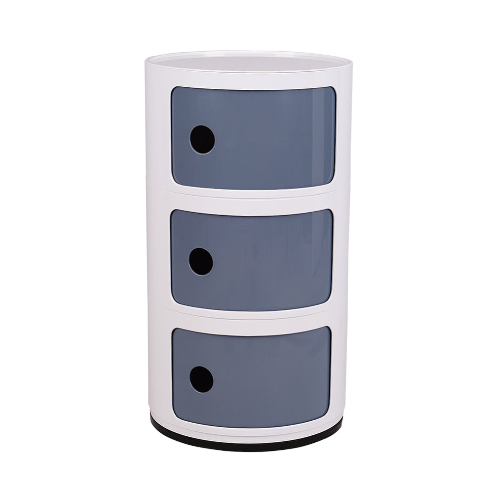 3 Tier Cylindrical Drawer Storage Unit Bedside Table