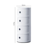 Cylindrical 4 Tiered Plastic Drawer Storage Unit Compact