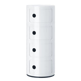 Cylindrical 4 Tiered Plastic Drawer Storage Unit Compact