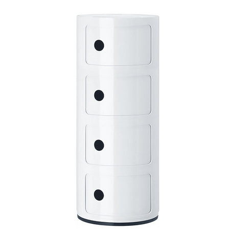 Cylindrical 4 Tiered Plastic Drawer Storage Unit Compact