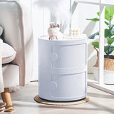 Cylindrical 2 Tiered ABS Drawer Storage Unit Organizer