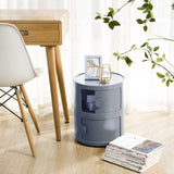 Cylindrical 2 Tiered ABS Drawer Storage Unit Organizer