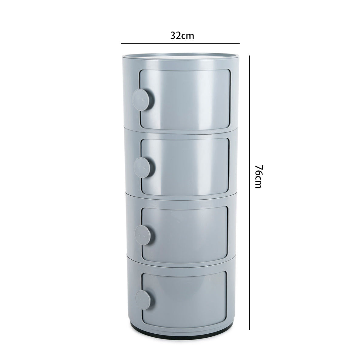 Cylindrical 4 Tiered ABS Plastic Drawer Storage Unit Organizer