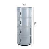 Cylindrical 4 Tiered ABS Plastic Drawer Storage Unit Organizer