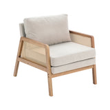 Cosy Wooden Armchair with Cane Sides Accent Chair