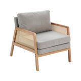 Cosy Wooden Armchair with Cane Sides Accent Chair