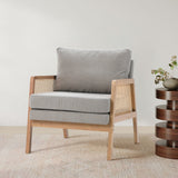Cosy Wooden Armchair with Cane Sides Accent Chair