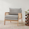 Cosy Wooden Armchair with Cane Sides Accent Chair