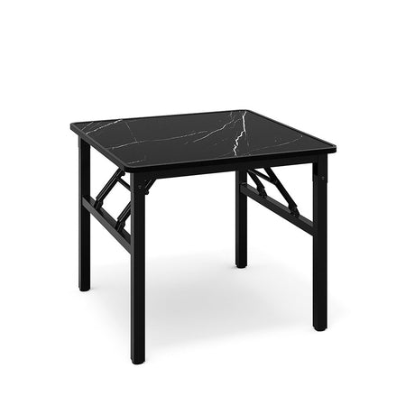 Square Folding Coffee Table Faux Marble Top Compact Modern Living Room Table