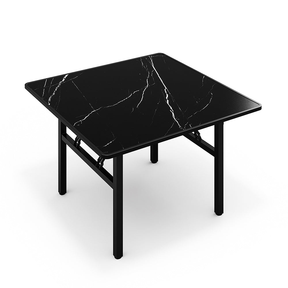 Square Folding Coffee Table Faux Marble Top Living Room Table