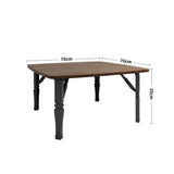 Foldable Coffee Table Square MDF Wood Grain Compact Living Room Side Table