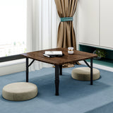 Foldable Coffee Table Square MDF Wood Grain Compact Living Room Side Table