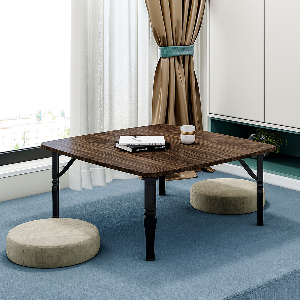 Folding Square Wooden Durable MDF Coffee Table Compact Modern Small Apartment Table