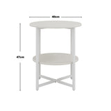 2 Tier Minimalist Wooden Round Coffee Table with Metal Frame