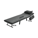Grey Convertible Single Sofa Bed with Pillow and Side Pocket