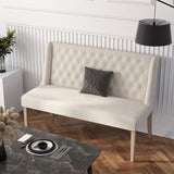 Modern Linen Sleeper Sofa Bed with Tufted Backrest