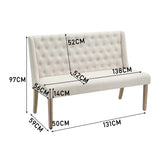 Modern Linen Sleeper Sofa Bed with Tufted Backrest