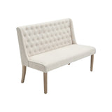 Modern Linen Sleeper Sofa Bed with Tufted Backrest