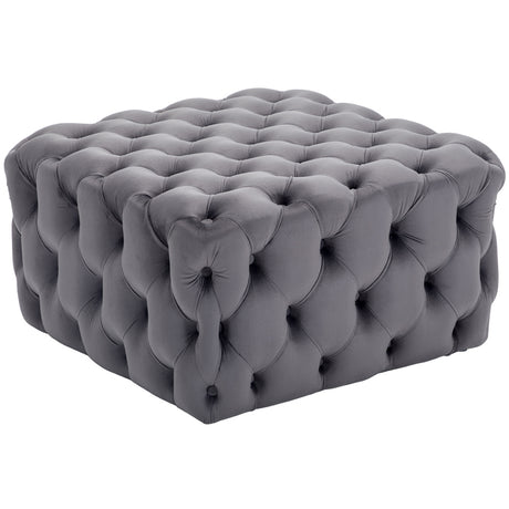 Square Velvet Footstool Deep Buttoned Pouffe Luxury Living Room Ottoman
