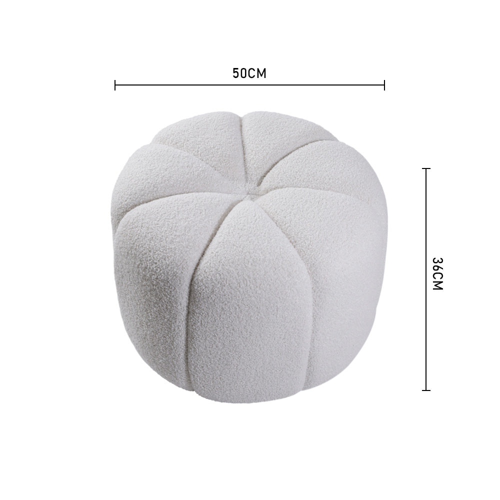 Pumpkin-Shaped Teddy Footstool Plush Soft Cosy Extra Seat