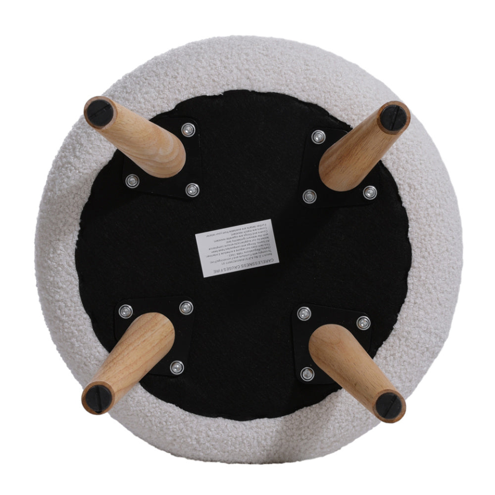 Ring-Stacked Teddy Footstool Soft Cosy Extra Seat