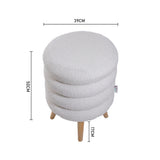Ring-Stacked Teddy Footstool Soft Cosy Extra Seat