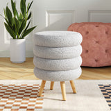Ring-Stacked Teddy Footstool Soft Cosy Extra Seat