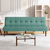 Modern Sleeper Sofa Bed Tufted Towelling Upholstered Wood Legs