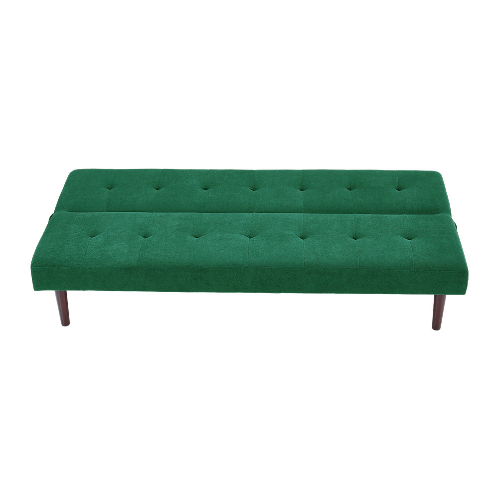 Modern Sleeper Sofa Bed Tufted Towelling Upholstered Wood Legs