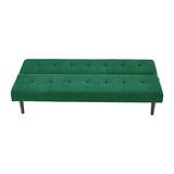 Modern Sleeper Sofa Bed Tufted Towelling Upholstered Wood Legs