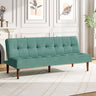 Modern Sleeper Sofa Bed Tufted Towelling Upholstered Wood Legs