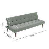 Modern Sleeper Sofa Bed Tufted Towelling Upholstered Wood Legs