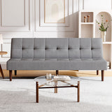 Modern Sleeper Sofa Bed Tufted Towelling Upholstered Wood Legs