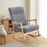 Velvet Rocking Chair with Wooden Frame Comfortable Tufted Accent Chair
